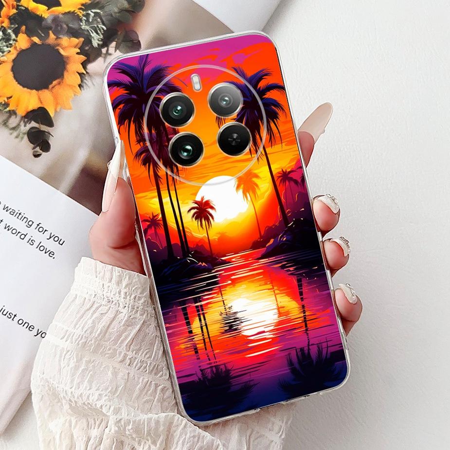 Чехол для Realme 12 Pro Plus RMX3840 Милый Кот Счастливая Рыба Кои Расписной Чехол Мягкий Тонкий Чехол для Телефона Для Realme 12 Plus Realme12 Pro+ Корпус
