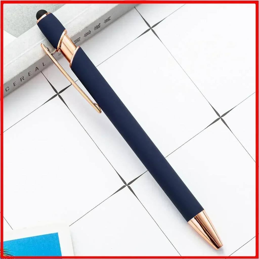 50pcs Light Metal Ballpoint Pen Touch Screen Pen Office School Advertising Pen Custom Text Engraving Laser Engraving