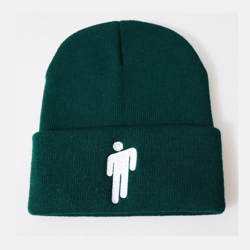 New European and American Style Billie Eilish Embroidered knitted hat for men and women, woolen beanie Same Style as Stars