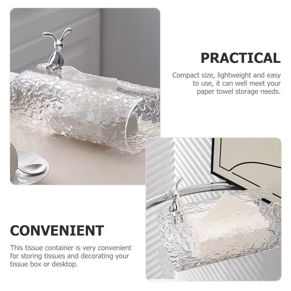 Коробка для извлечения бумаги в виде кролика, светильник, украшения дома для дома, коробки для салфеток для лица, держатель для салфеток, настольный компьютер для домашних животных