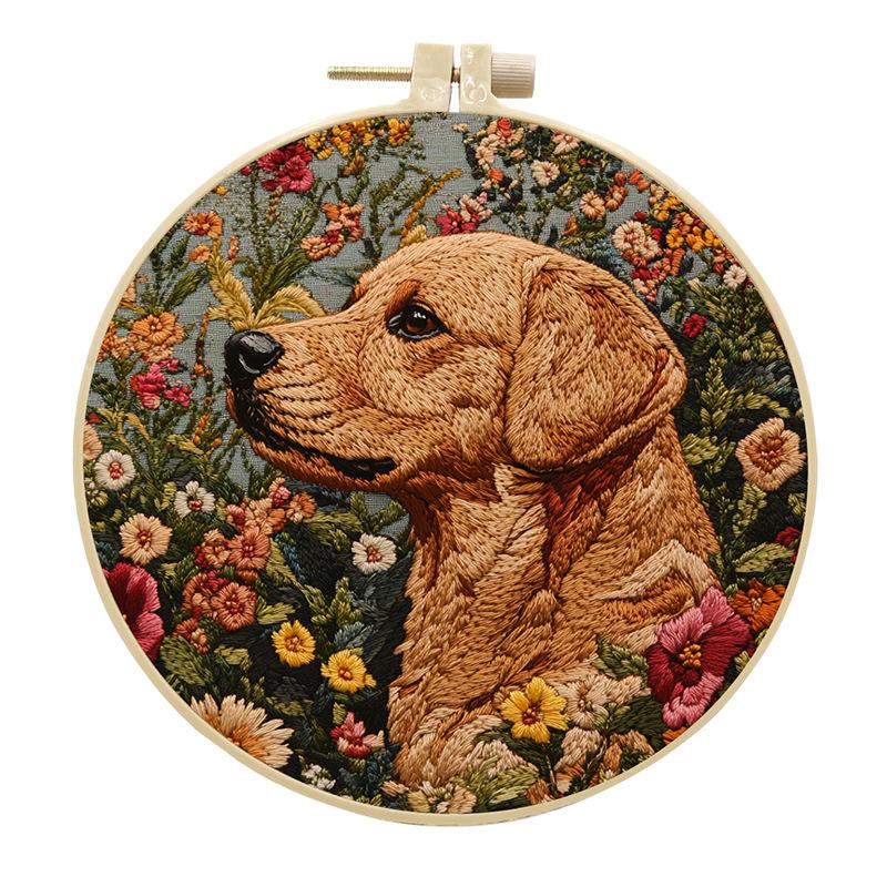 1 шт. Милый набор для вышивания с рисунком собаки, сделай сам, из ткани, для рукоделия, с инструментами