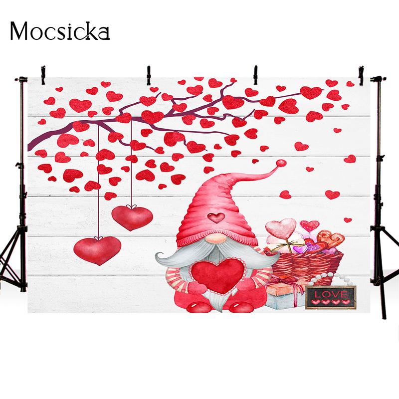 Mocsicka Valentine's Day Photography Background Dwarf Love Gift Decoration Props Confession Wedding Shower Photo Backdrop Banner