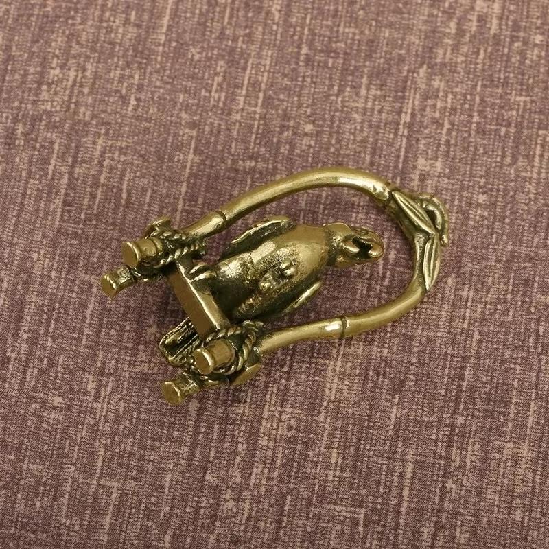 Animal Bird Key Chain Pendant Jewelry Decors Antique Copper Crafts Bird Cage Parrot Figurines Miniatures Desktop Ornaments Brass