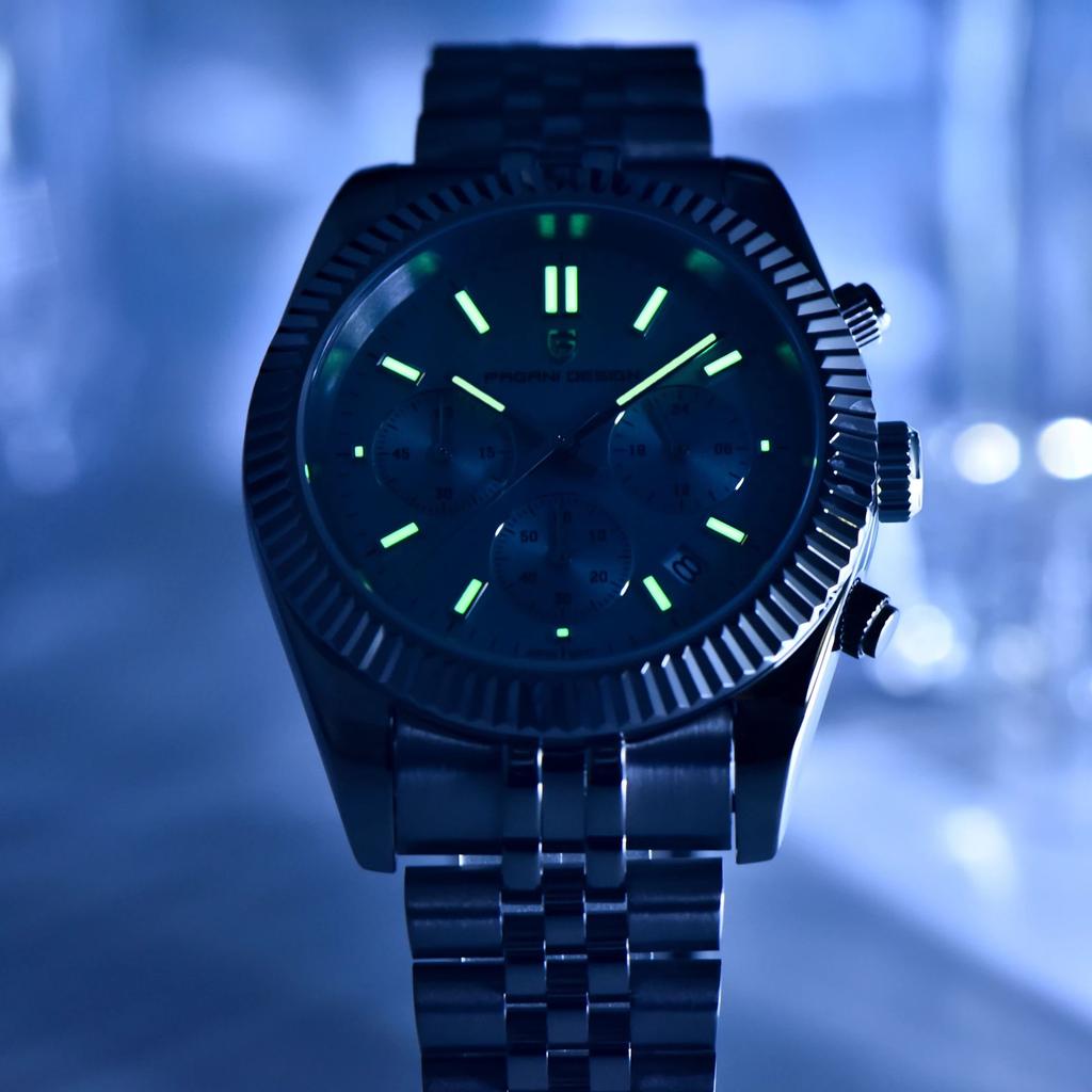 PAGANI DESIGN Original Mens Quartz Watch Japan VD53 Movement 40mm Sapphire Stainless Steel Waterproof Quartz Wristwatch reloj ho
