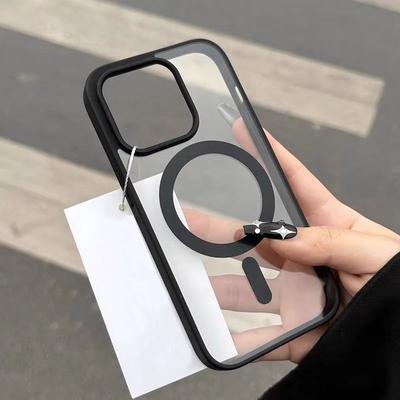 Роскошный прозрачный чехол Magsafe для iPhone 16 15 14 13 12 11 Pro Max Mini Plus Магнитные чехлы для беспроводной зарядки Прозрачная крышка