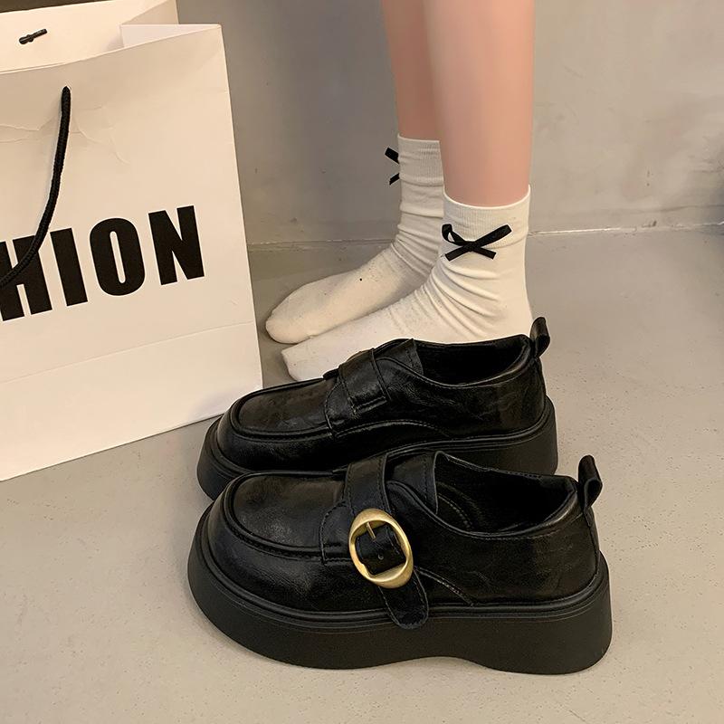 Коричневые туфли на высокой платформе в британском стиле, женские, новые, весна-осень 2025 года, универсальные, юбка, мокасины Мэри Джейн