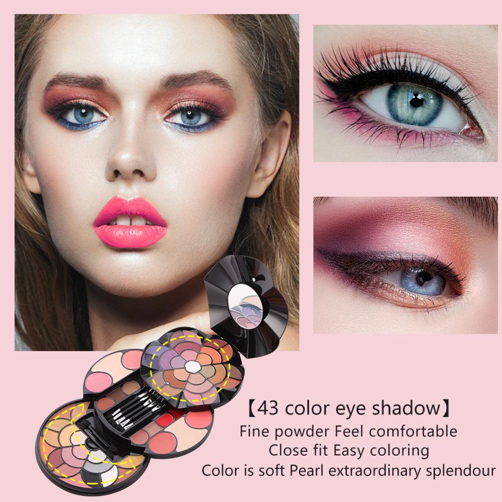 MISS ROSE 64-in-1 Exquisite Girl Set Floral Makeup Case All-in-one Makeup Kits Professional Makeup Eyebrow Powder Eye Shadow Lipstick