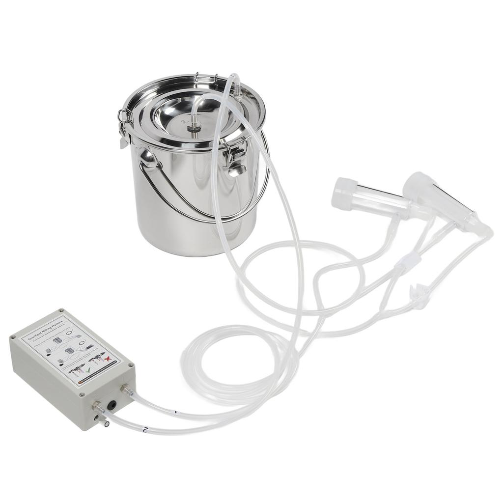 7L Доильный аппарат для коз из нержавеющей стали Портативный пульсирующий вакуумный насос Электрический доильный аппарат