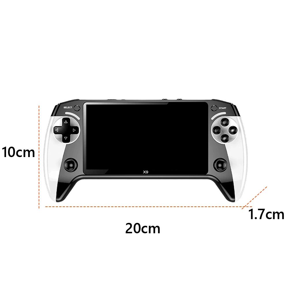 Портативная игровая консоль X9 со встроенными 9 классическими игровыми эмуляторами, 5,5-дюймовый экран, батарея 1500 мАч, 360° нескользящий джойстик, ретро-видеоплеер