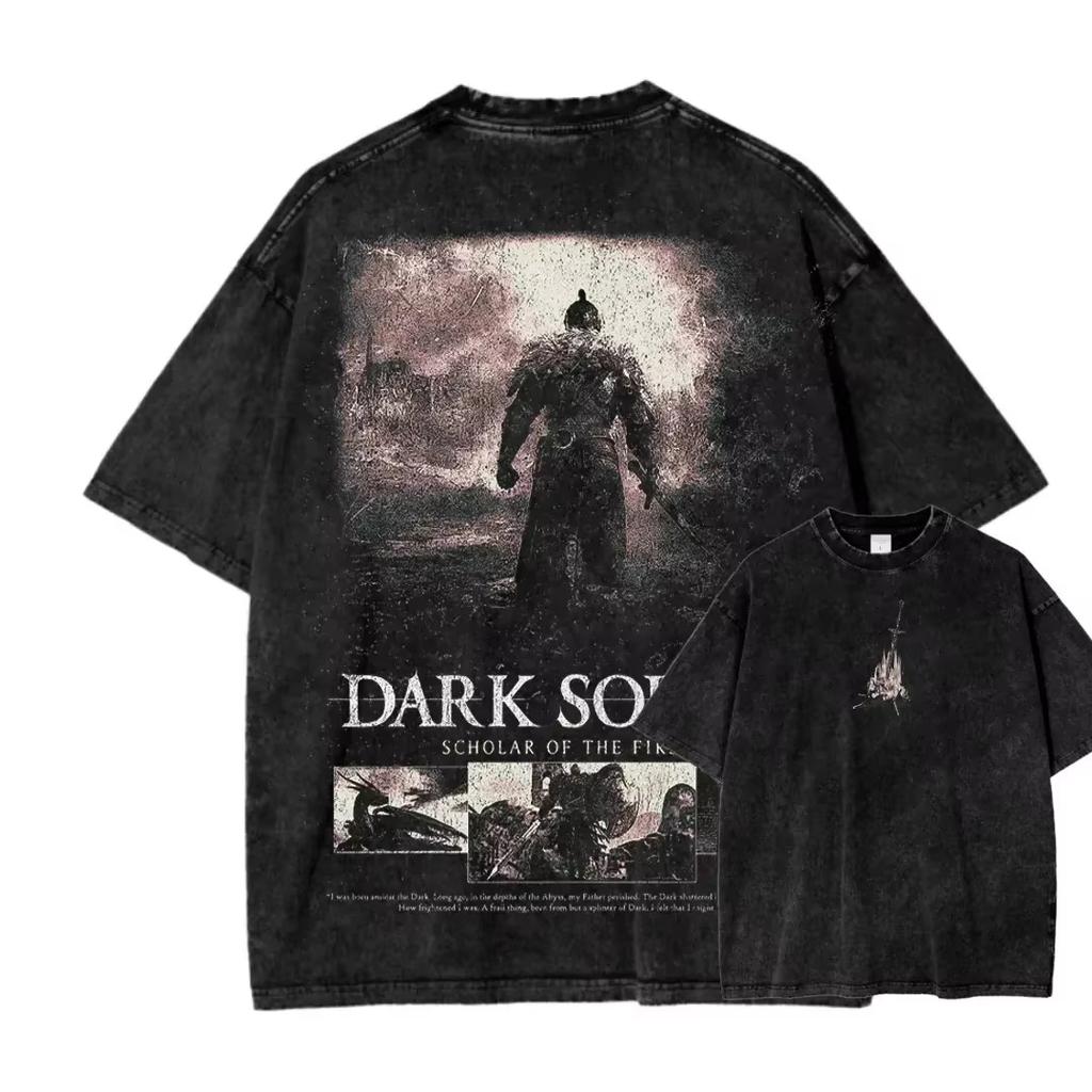 Dark Souls Солер из Асторы Арториас Ходок Бездны Зигмунд из Катарины Орнштейн Графический Принт Винтажный Стиранный Темное Фэнтези