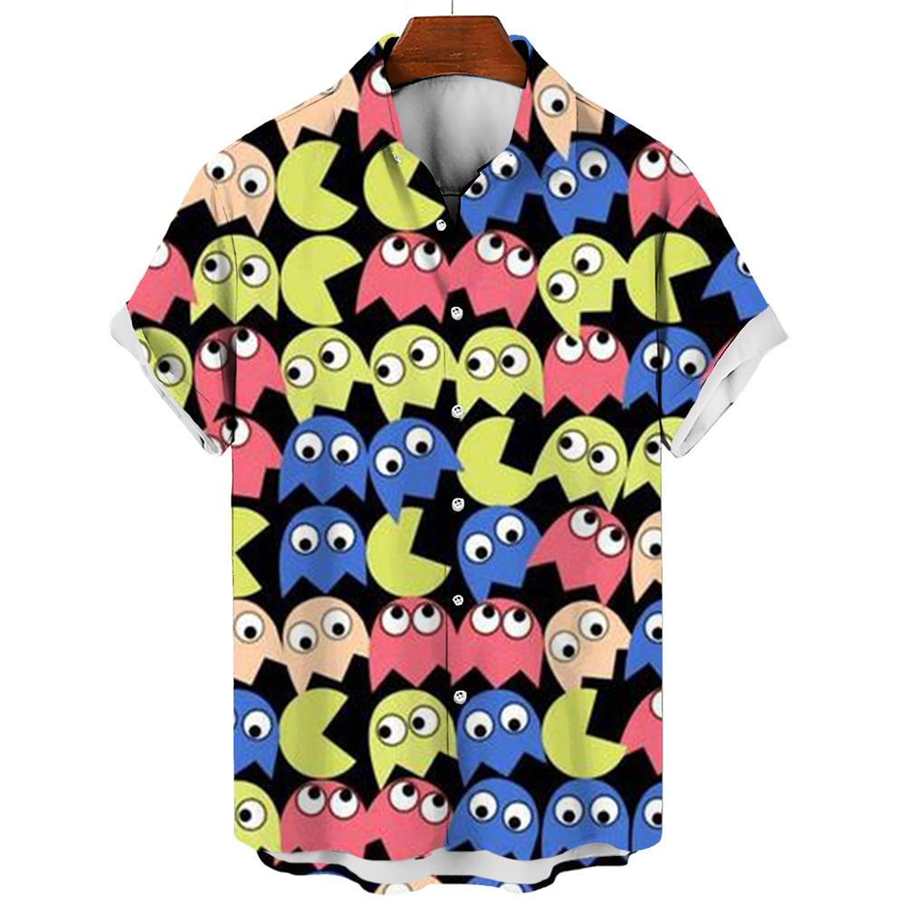 Мужская повседневная рубашка Гавайская рубашка Мужская летняя повседневная рубашка с коротким рукавом с 3D-принтом для мужчин Одежда Дышащие рубашки