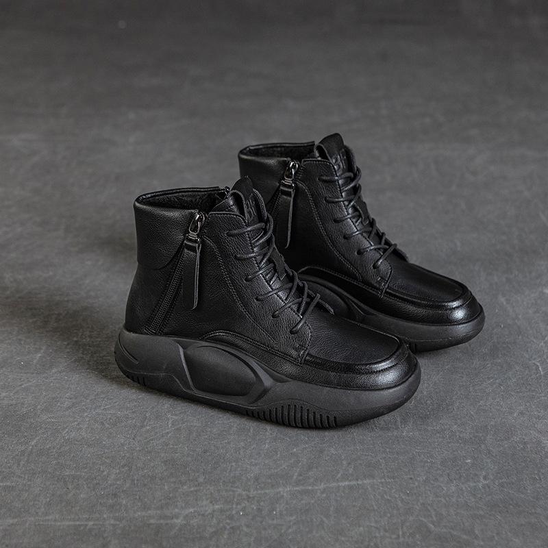 Ретро женские 2024 новые осенние повседневные короткие сапоги в британском стиле с толстой подошвой женские модные весенние и осенние одинарные сапоги