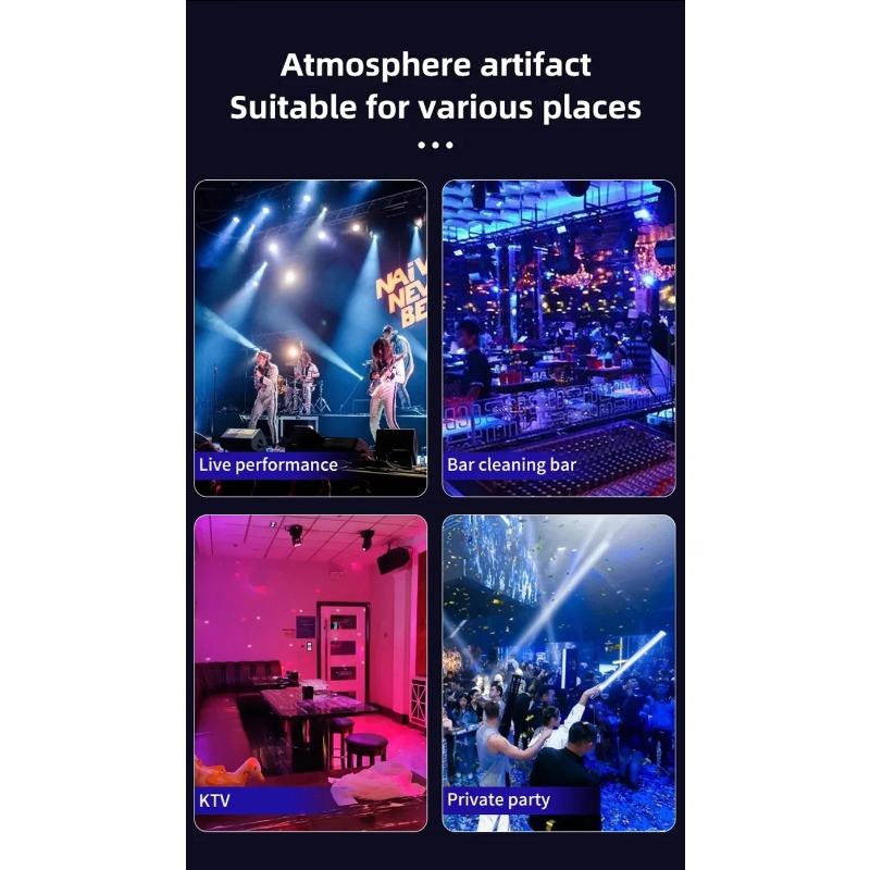 100W LED Lyre Beam Moving Head Light | Sound Activated & DMX Control, Includes Flight Case for DJ/Disco/Wedding/Bar Stages