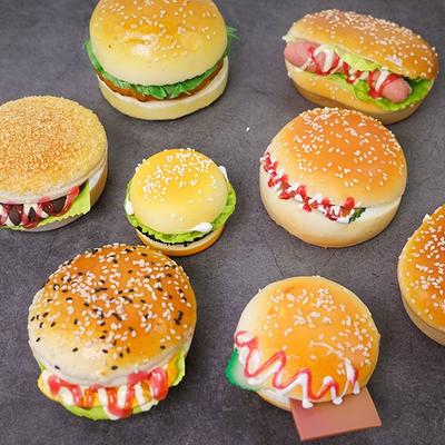 Домашнее украшение Искусственная модель еды Искусственная жареная курица Гамбургер Картофель фри Симуляция Витрина Магазина Фотореквизит