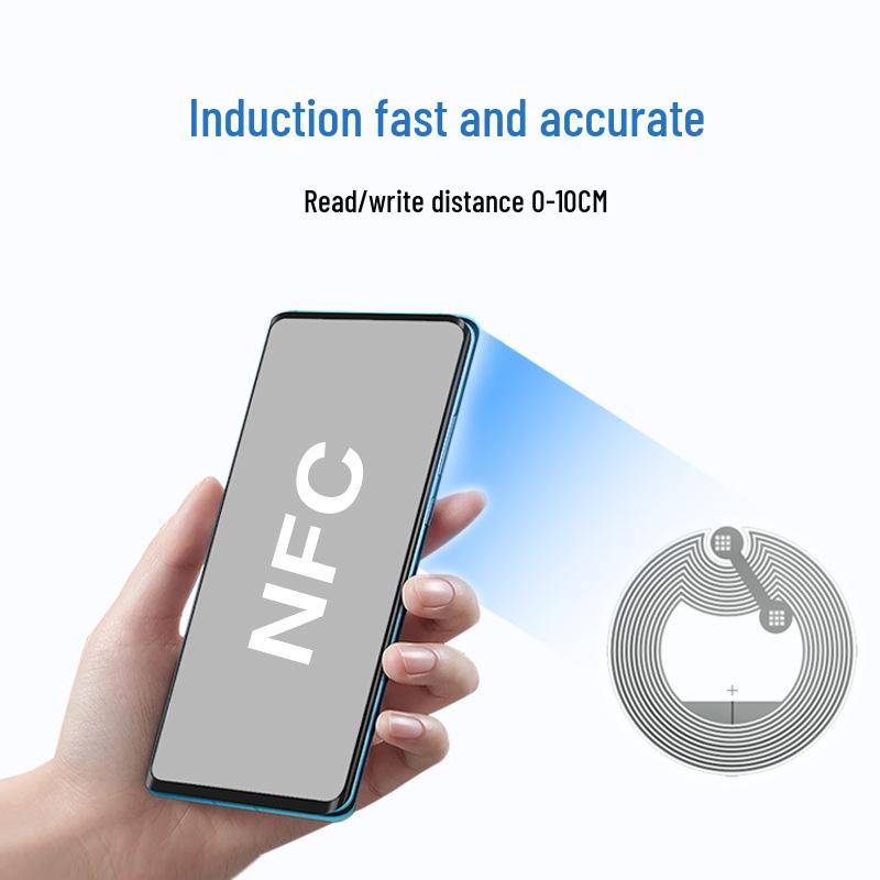 Прозрачная RFID NFC стикер-метка с клеевым слоем и чипом Tag213 для контроля доступа