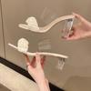 2025 новая корейская версия тапочек на высоком каблуке, женские летние феи, модная верхняя одежда, плиссированные толстые каблуки, одно слово, классные тапочки для женщин