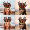 Peacock Costume Indian Headband Colorful Feathers Feather Crown  Stage Performance