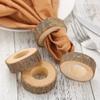 6-30PCS Rustic Wooden Napkin Rings Handmade Bark Log Craft Table Decoration for Wedding Dinner Party and Home Decor Accessories