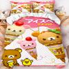 Rilakkuma Рожок для мороженого Мультяшный Комплект постельного белья Милый Принт с Медведем Пододеяльник Наволочка Мягкое Каваи Спальня Постельное белье