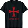 Retro Gothic T-shirt Deus Vault Knight Templar Cross Tshirt Cotton Streetwear Fashion Comfortable Unisex Short Sleeve Casual Top