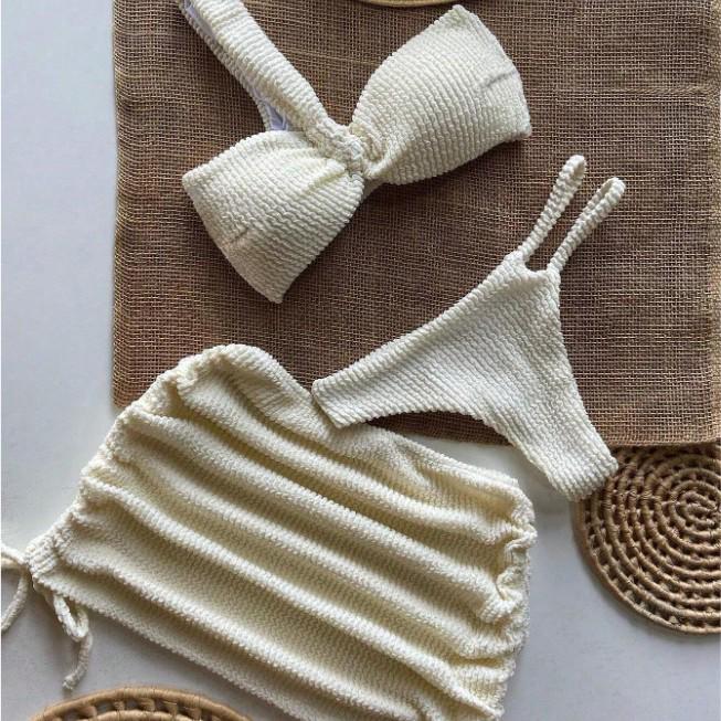 Европейский и американский комплект бикини на одно плечо 2025 года с сексуальным дизайном с вырезами