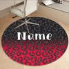 Fashion Customize Your Name Leopard Print Rug Nonslip Carpet Office Chair Mat For Home Design Gift Give To Relatives And Friends Bedroom Living Room