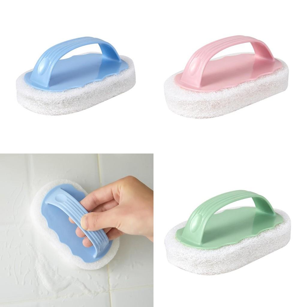 Thick Sponge Bath Scrubber With Comfort Grip For Tile And Tub Cleaning