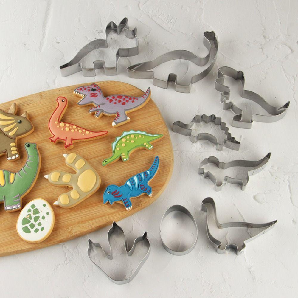 Animal Shape Dinosaur Biscuit Mold Stainless Stell Cookie Making Set Dinner Party