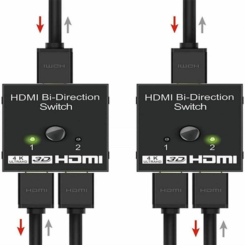 Двунаправленный разветвитель, совместимый с HDMI, 1 вход на 2 выхода или 2 входа 1, HDTV Smart TV Box ПК Великобритания