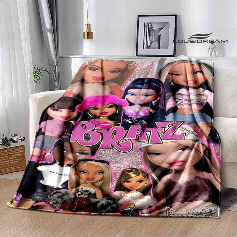 Bratz kawaii printed blanket Picnic blanket Warm blankets Outdoor Blanket Home bed linings blankets for beds Birthday Gift