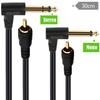 Right Angle 6.35mm Mono to Mono Plugs Stereo Cord 6.35mm Mono Male to Mono Male for Guitar Receiver