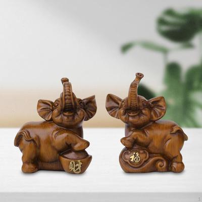 2 шт. статуи слонов орнамент скульптура животного украшение дома для спальни настольная