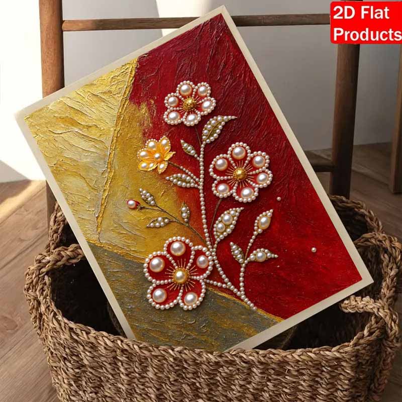 DIY холст для рисования жемчугом, цветочный дизайн, блестящий 3D-набор для творчества с бусинами, креативное хобби для декора стены гостиной