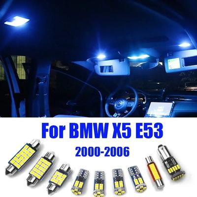 Для BMW X5 E53 2000 2001 2002 2003 2004 2005 2006 11 шт. Автомобильные светодиодные лампы внутреннего освещения, плафон, для чтения, для зеркала в козырьке, для багажника, аксессуары
