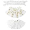 Niannyyhouse 20cm Plush Toy Gold Lace Mesh Interchangeable Cotton Doll Clothes Clothes, Dress, Headpiece, Petticoat,