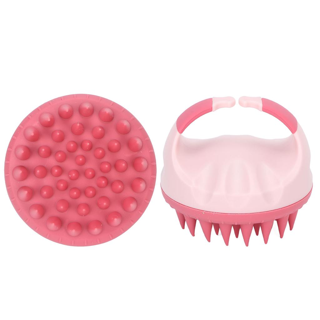 Hair Massager Soft Silicone Waterproof Manual Hair Massage Scalp Cleaning Anti Dandruff Shampoo Brush Pink