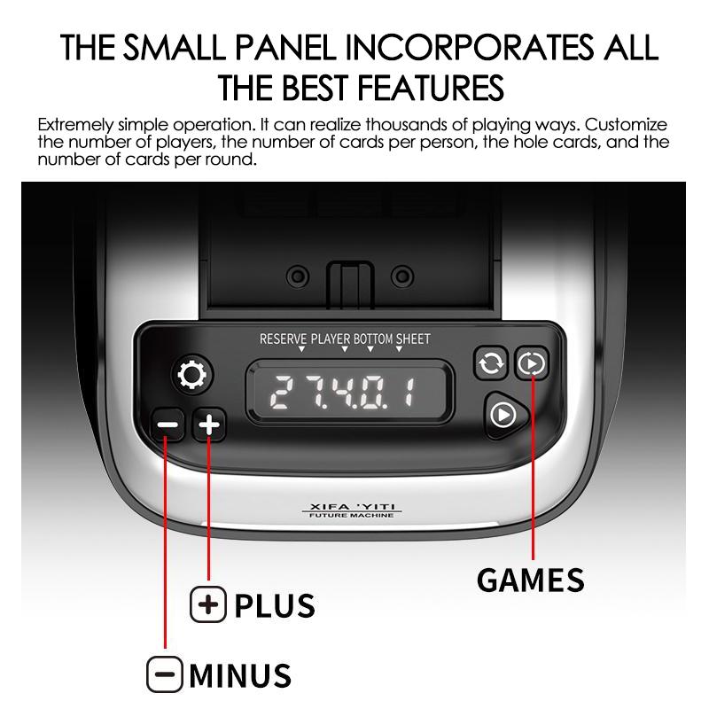 Rechargeable Electric Automatic Cards Dealing Machine 360° Rotating Playing Cards Dealer for Home Party Games Max. 4 Decks