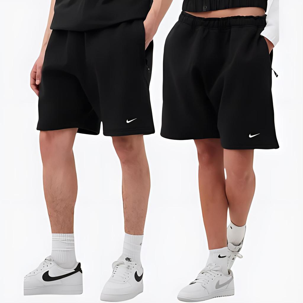 Nike Флисовые шорты Solo Swoosh черные/белые мужские уличная одежда DV3055-010