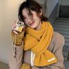 Minimalist Labeled Versatile Autumn Winter Scarf Couple Warm Knit Student Solid Color Neck Warmer
