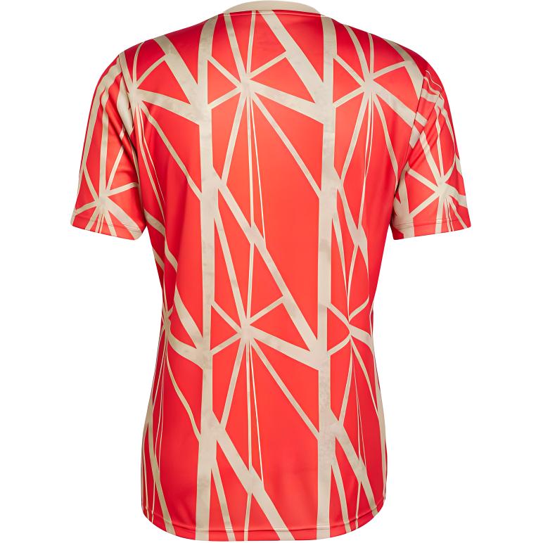 Adidas Удобный футбольный трикотаж с коротким рукавом и принтом логотипа, мужские топы красного цвета JD8335