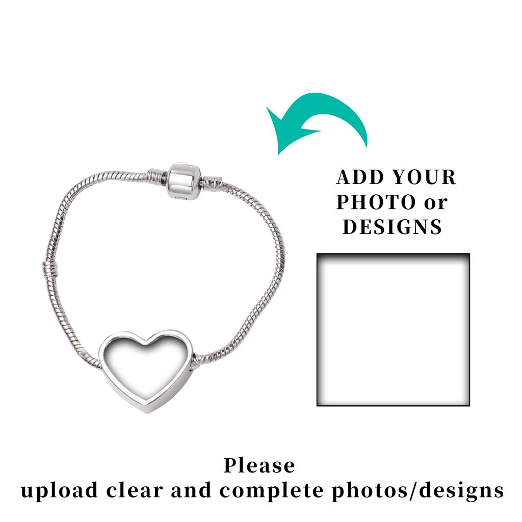 DIY Printing, Heat Transfer Printing, Metal Heart Bracelet, Retro Bracelet Accessories