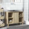 Modern Bathroom Cabinet with a Storage Unit Under the Washbasin, Open Storage On Both Sides, and a Door Storage In the Middle, 80x33x60 Cm