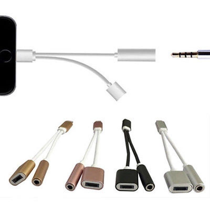 2 в 1 Lightning на 3,5 мм аудио адаптер для наушников зарядный кабель для iPhone 7/7 plus