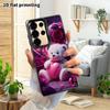 Phone Case: 2D Flat Samsung Galaxy A34 A35 M05 M06 S20 S22 S21 FE Plus 5G Protective Case, Couple Style, White Teddy Bear, Christmas and Halloween Gif