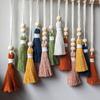 Boho Chic Tassel Garland Wall Decor Handmade Cotton Yarn Rainbow Tassels for Nursery, Kids Bedroom, Classroom, Baby Shower Party Earthy Tones
