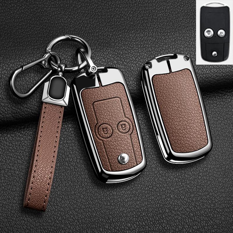 Car Flip Key Case Cover for Honda Civic Fit Accord CRV HRV Jazz Odyssey for Acura TL TSX ZDX RSX CRZ Zinc Alloy Leather Keychain