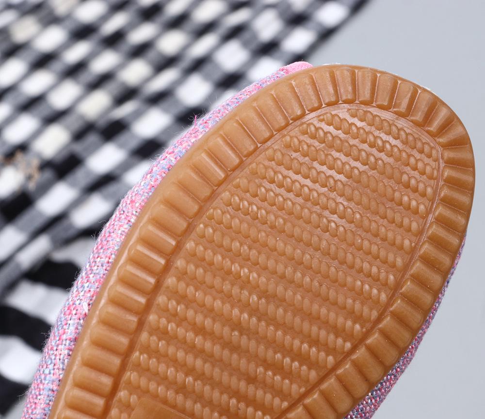 Сандалии из льна с вышитыми бабочками для женщин на весну и лето