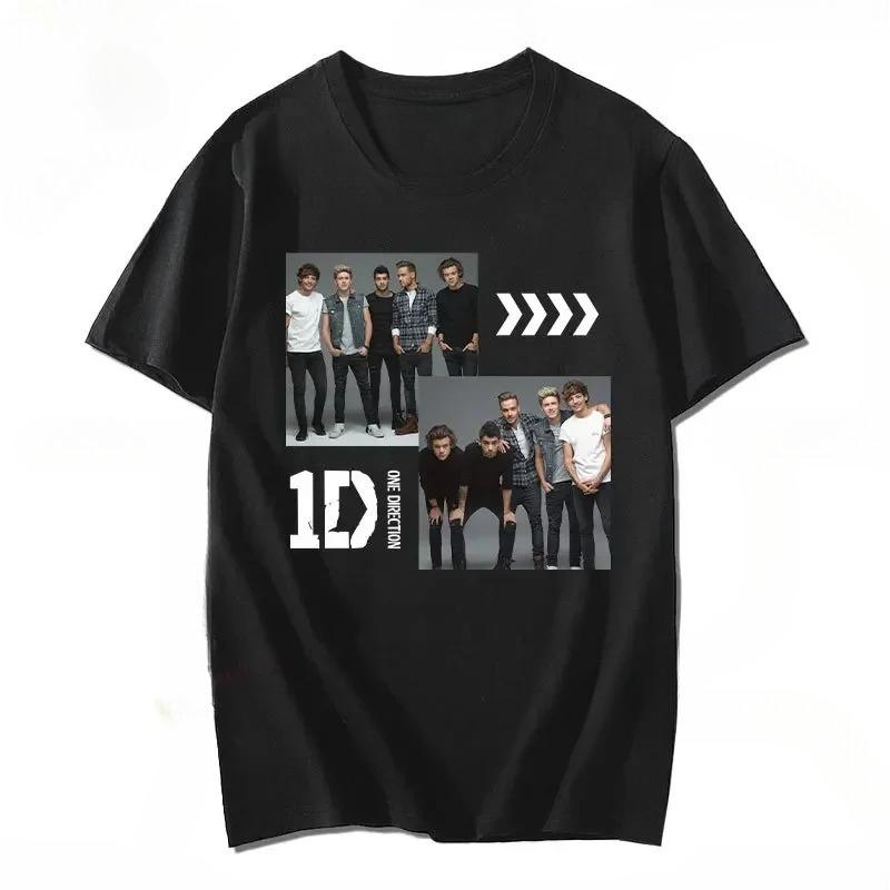 Унисекс футболка с принтом One Direction Хлопок Высокое качество для Весны Лета Футболка Круглый вырез Популярная Ретро Футболка Camisetas