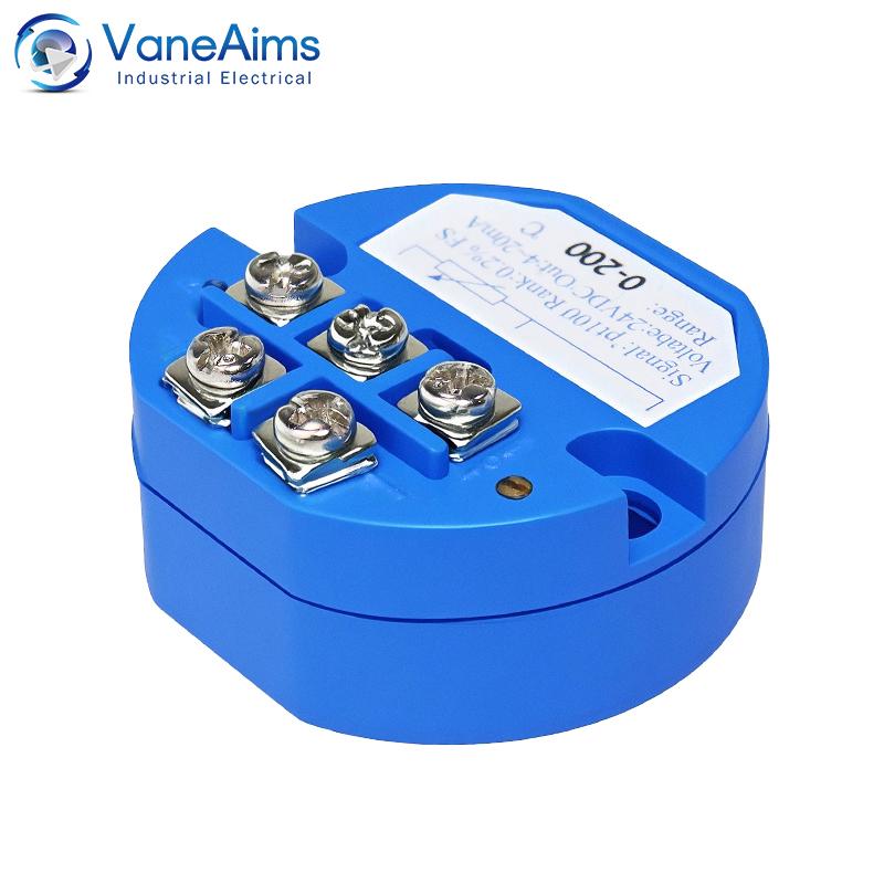 PT100 RTD Thermal Resistance Temperature Transmitter DC24V 4-20mA Output Temperature Transmitter 0-50 0-100 Degree Input Type 2