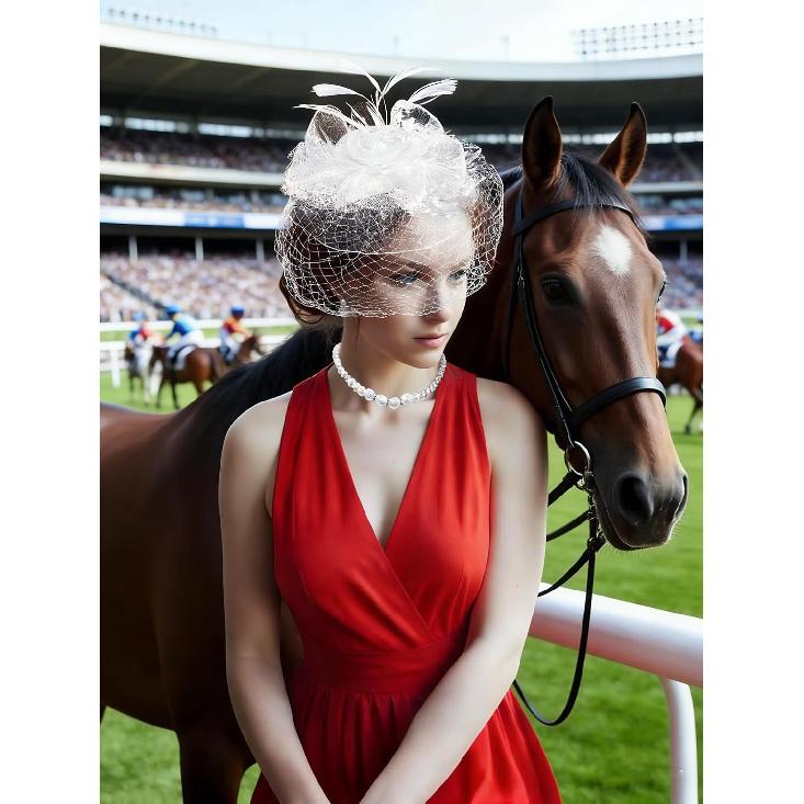 Шляпки-fascinator для женщин Чайная вечеринка Погребальная вуаль Сетчатые шляпы Свадебный набор кружевных перчаток для Коктейля Первое причастие